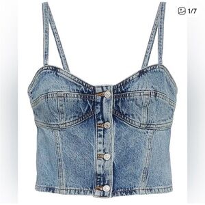 AGOLDE Lola Denim Bustier Tank Top Size M